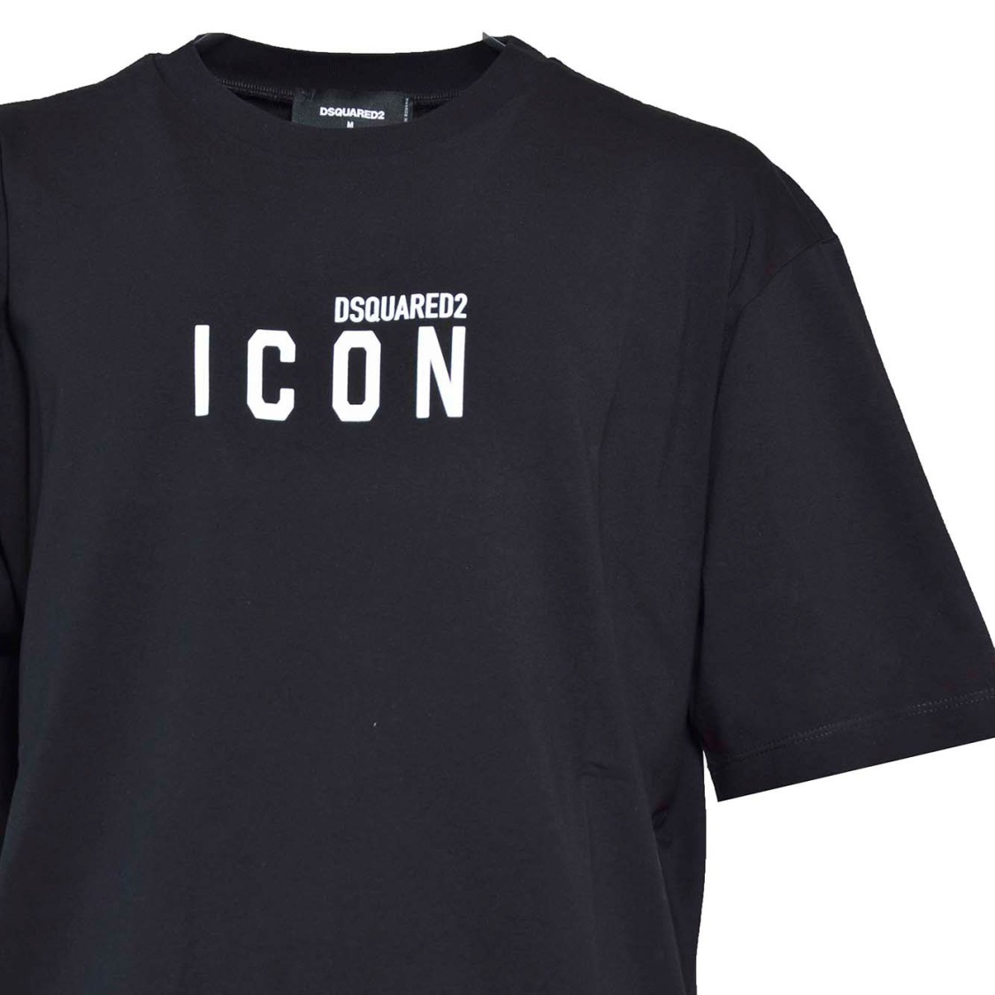 Dsquared2 Loose Fit Black Jersey T-shirt With Contrasting Logo In Black