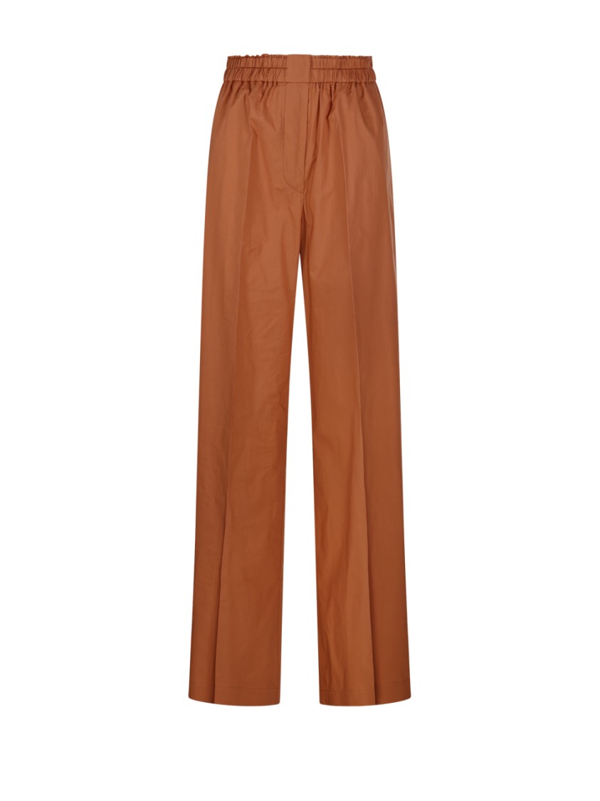 Shop Forte Forte Elasticated Straight Pant In Brown