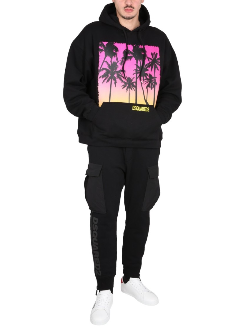 Shop Dsquared2 Sunrise Print Sweatshirt In Black