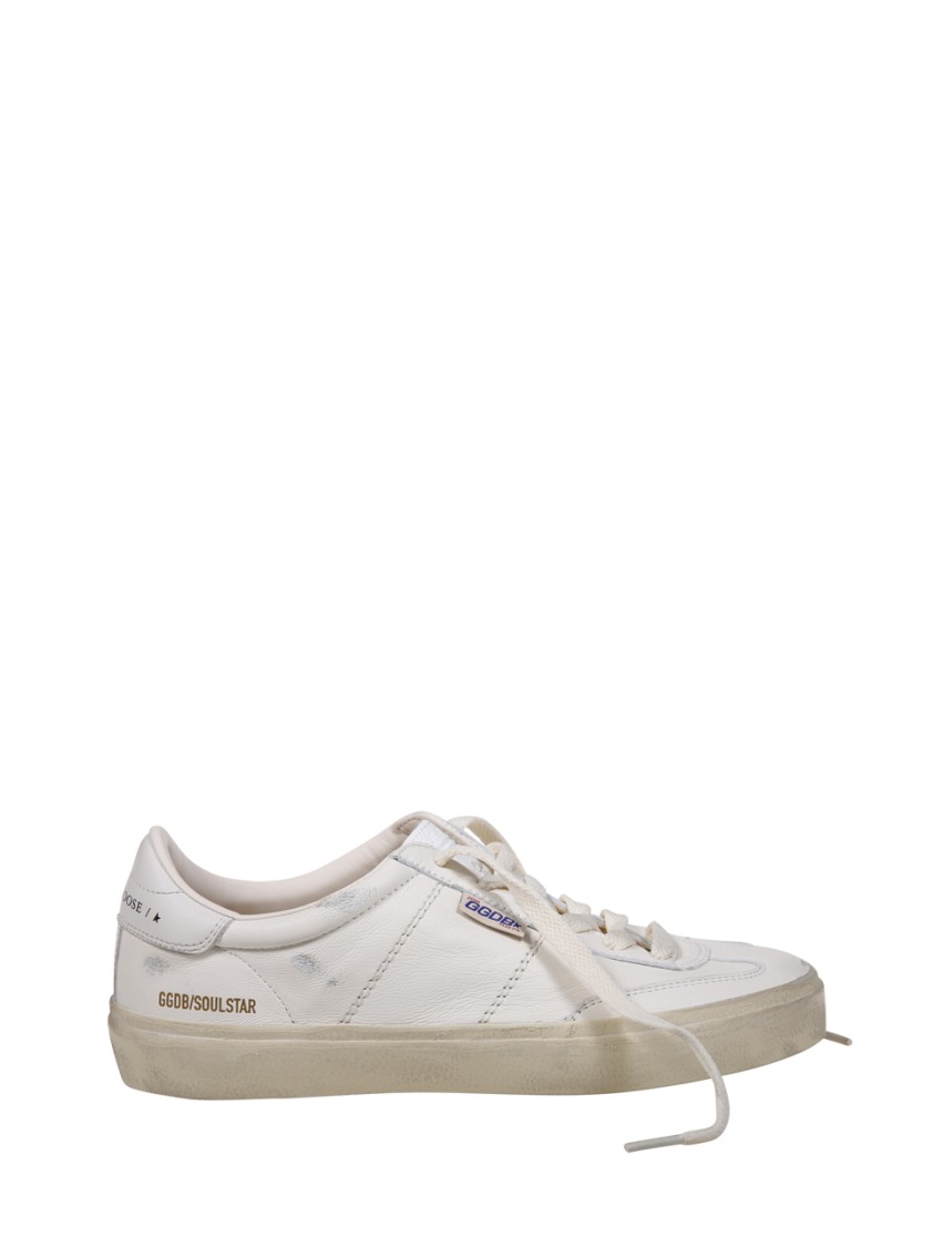 Shop Golden Goose Soul-star Nappa Upper Leather Hf Tongue Leather Heel In White