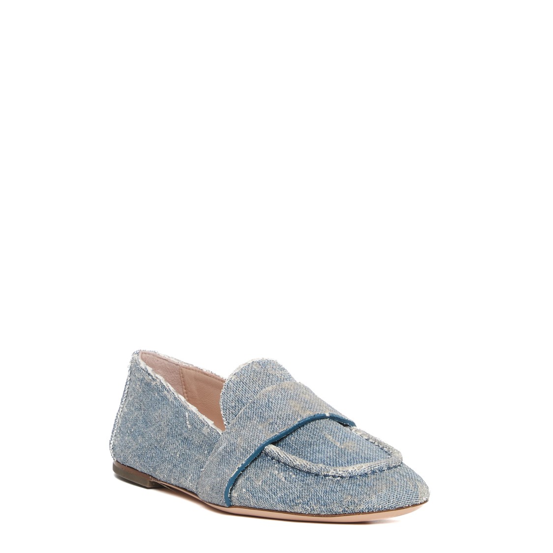 AGL ATTILIO GIUSTI LEOMBRUNI AGL MOCCASINS WITH LASER-CUT DENIM EFFECT