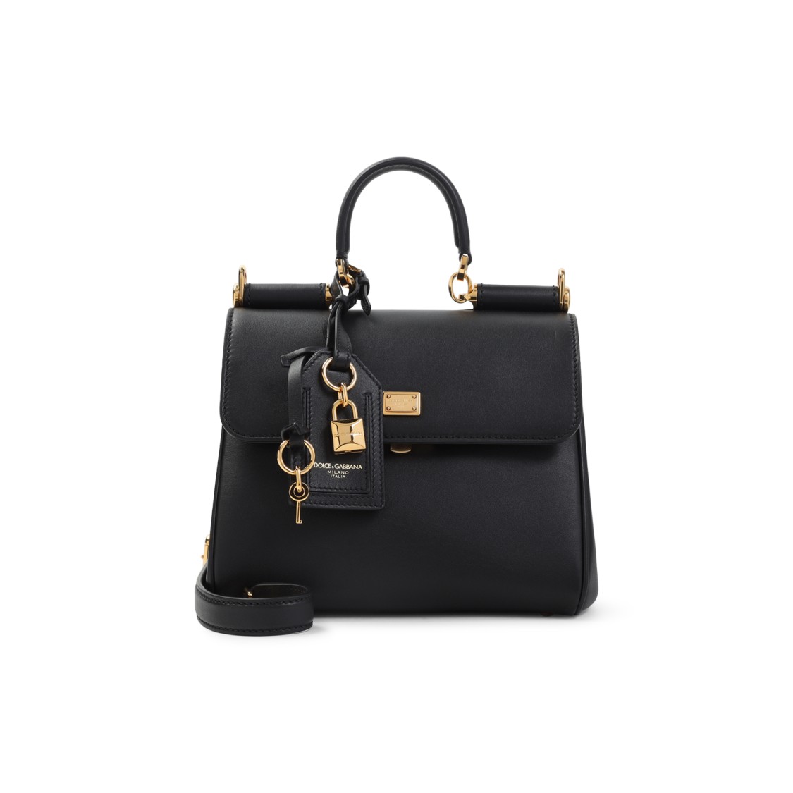 ショルダーバッグ・ポシェット Dolce & Gabbana Sicily Soft Black Calf Leather Handbag Dolce & Gabbana Sicily Soft Black Calf Leather Handbag