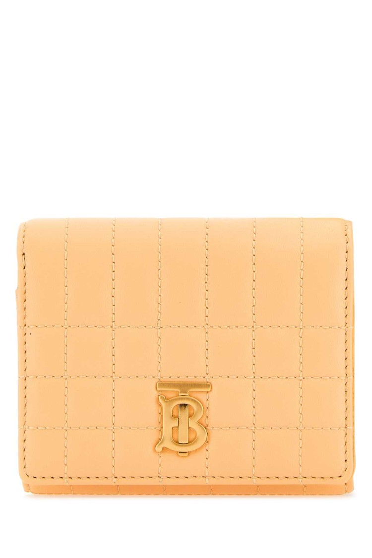 Burberry Peach Leather Small Lola Wallet In Brown