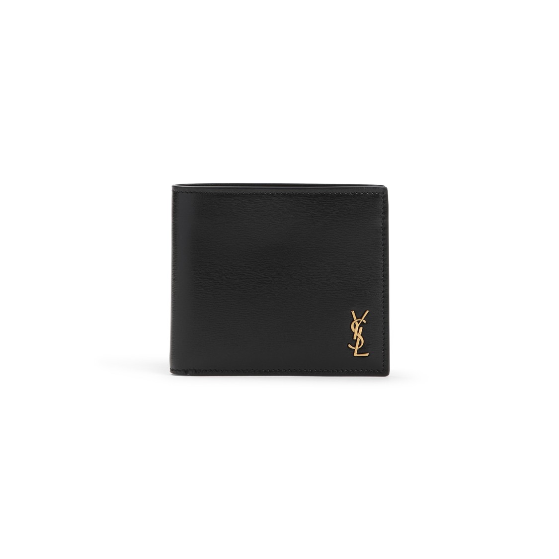 SAINT LAURENT SAINT LAURENT BLACK BRUSHED LEATHER WALLET