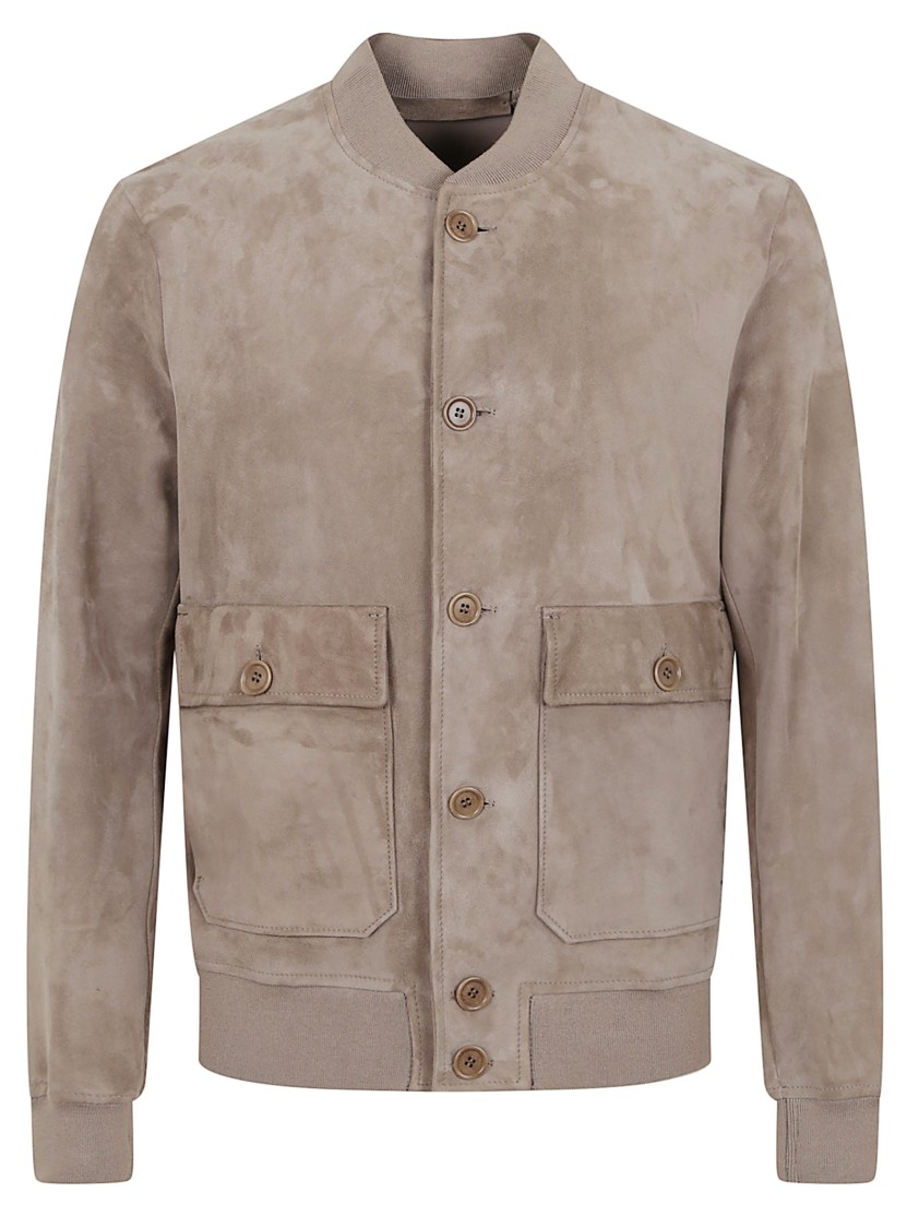 Salvatore Santoro Lamb Leather Jacket With Button-up Front In Brown