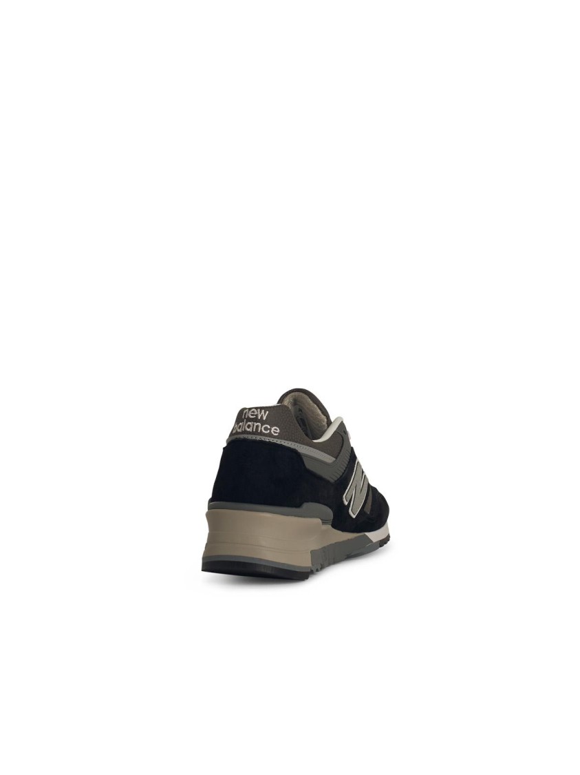 New Balance Suede Blend Sneakers Featuring Mesh Panels In Black