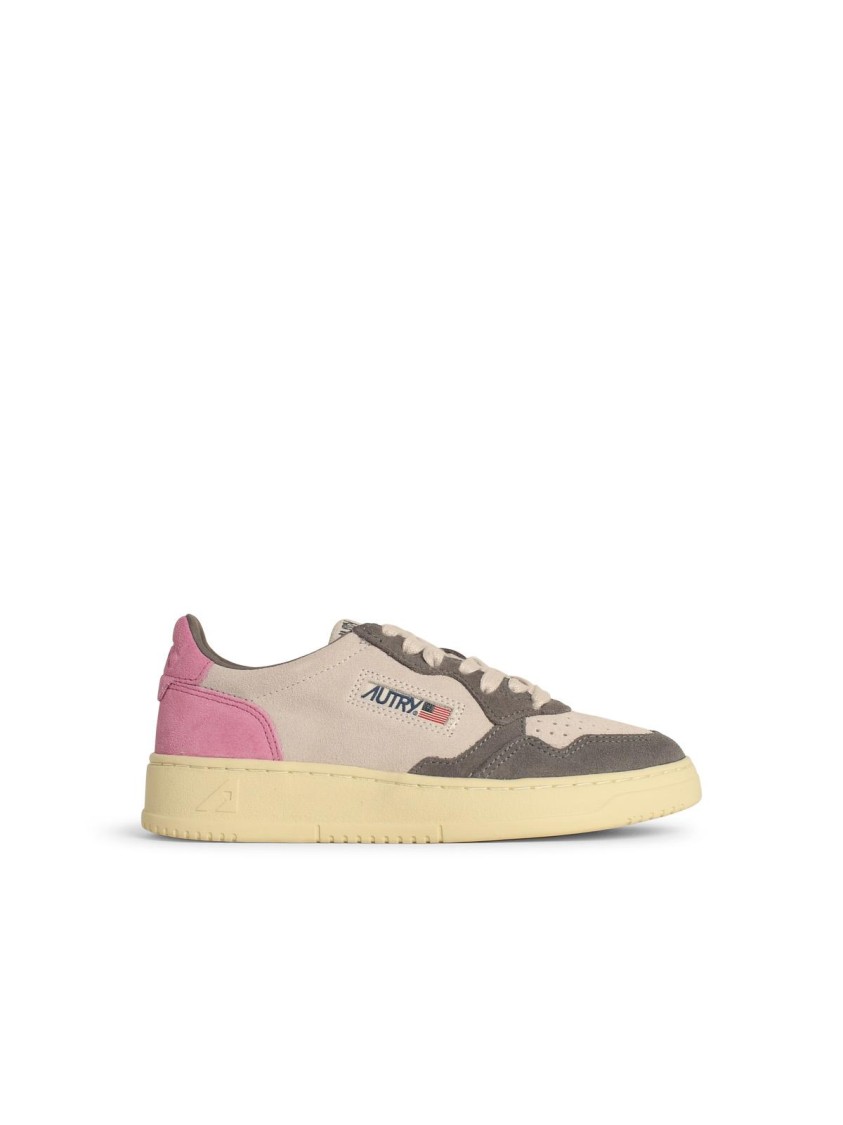 Autry Tricolor Suede Medalist Low Sneakers With Padded Collar In Multi