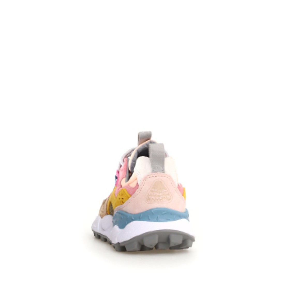 Flower Mountain Yamano In Beige Suede And Olive Green Fabric Sneakers In Multi