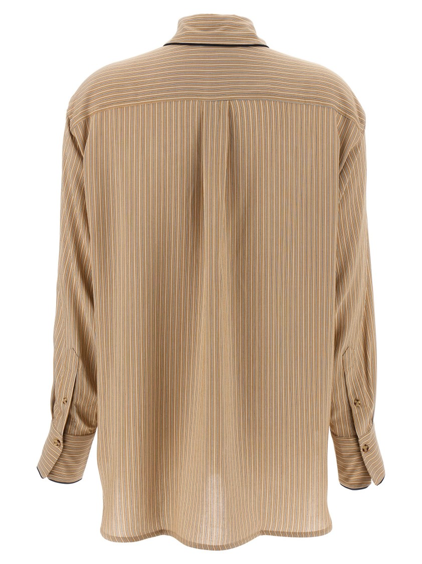 Victoria Beckham Piping Detail Pyjama Shirt And Blouse Brown