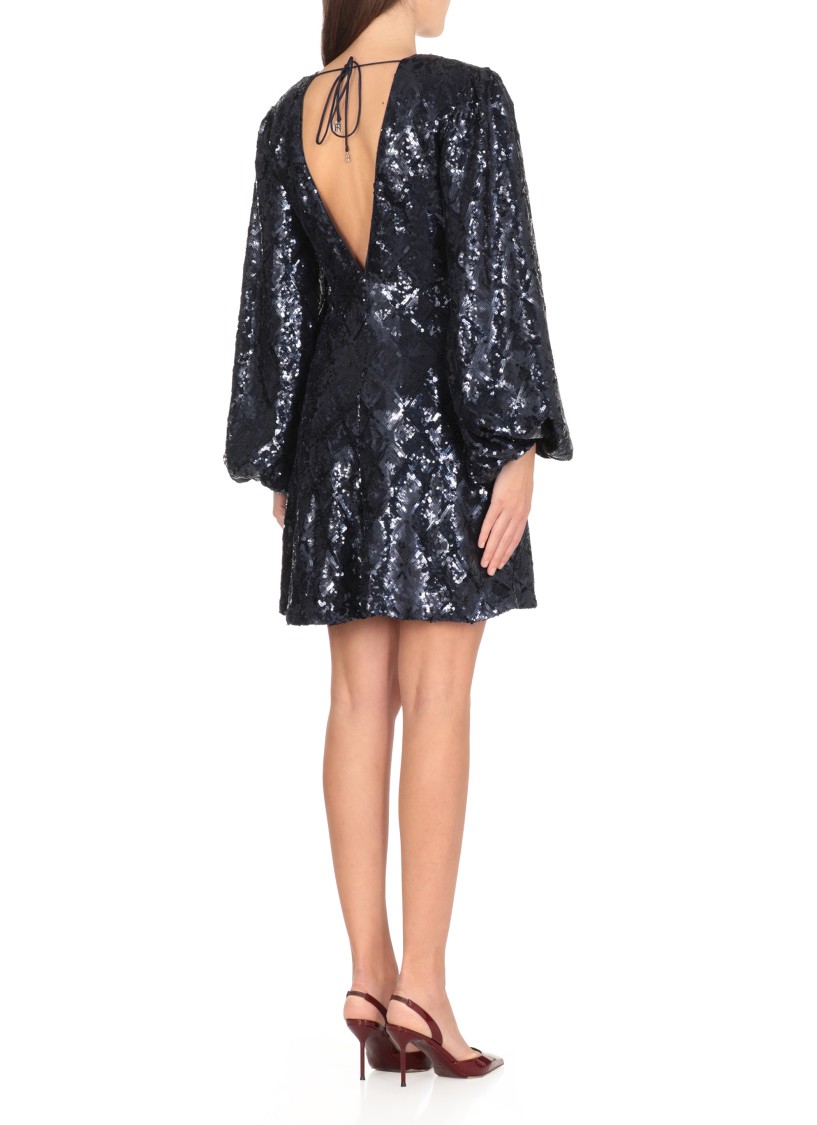 Rotate Birger Christensen Rotate Flowy Mini Dress In Blue