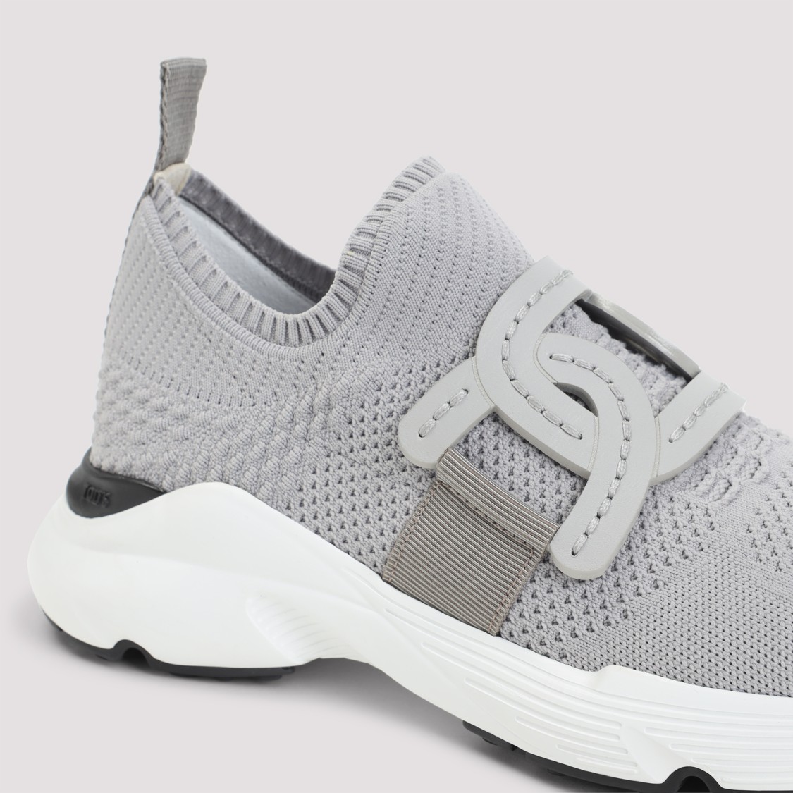 Tod's Grey Knit Sneakers Rubber Sole In White