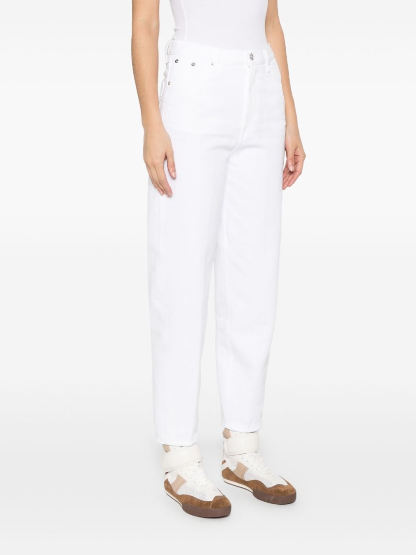 Dondup Classic White Jeans With Concealed Fly And Timeless Design