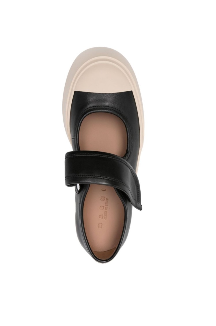 MARNI MARNI BLACK SNEAKERS WITH PLATFORM SOLE AND DISTINCTIVE STRAP