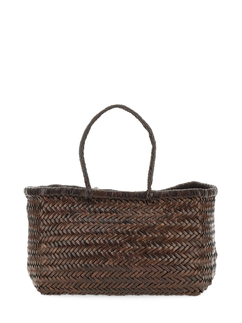 Dragon Diffusion Woven Buff Leather Shoulder Bag In Black