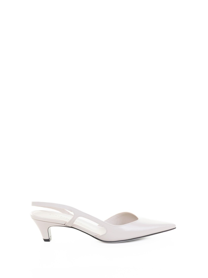 Roberto Festa Beige Brushed Leather Slingback Pumps