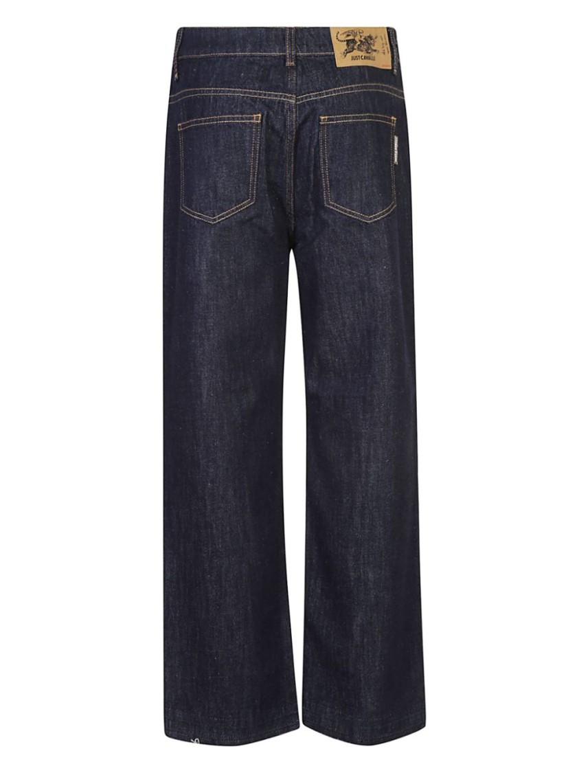Shop Just Cavalli High-quality Denim Jeans With Unique Hardware Detail In Black