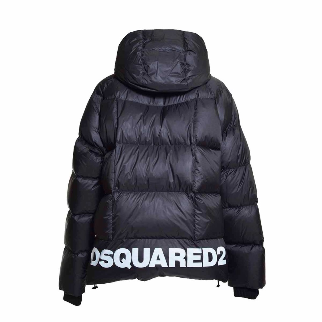 Dsquared2 Puff Kaban Blue Short Down Jacket With Hood And Back Logo In Blue