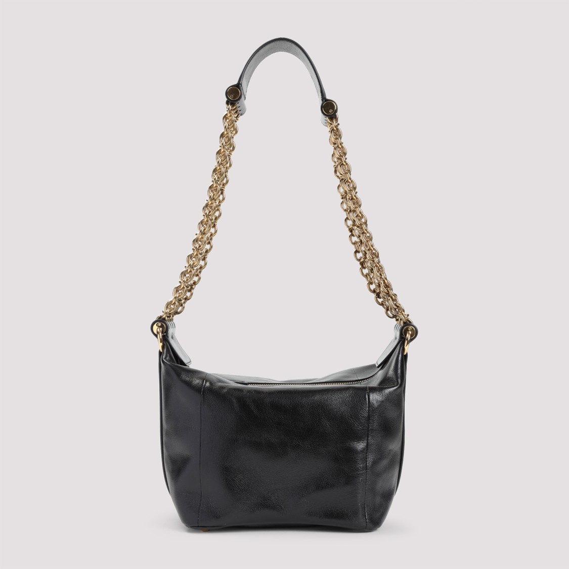 Chloé Sac Porté Épaule Camera Chain En Cuir Brillant Femme Noir Taille Onesize 100% Bubalus Bubalis, Farme In Black