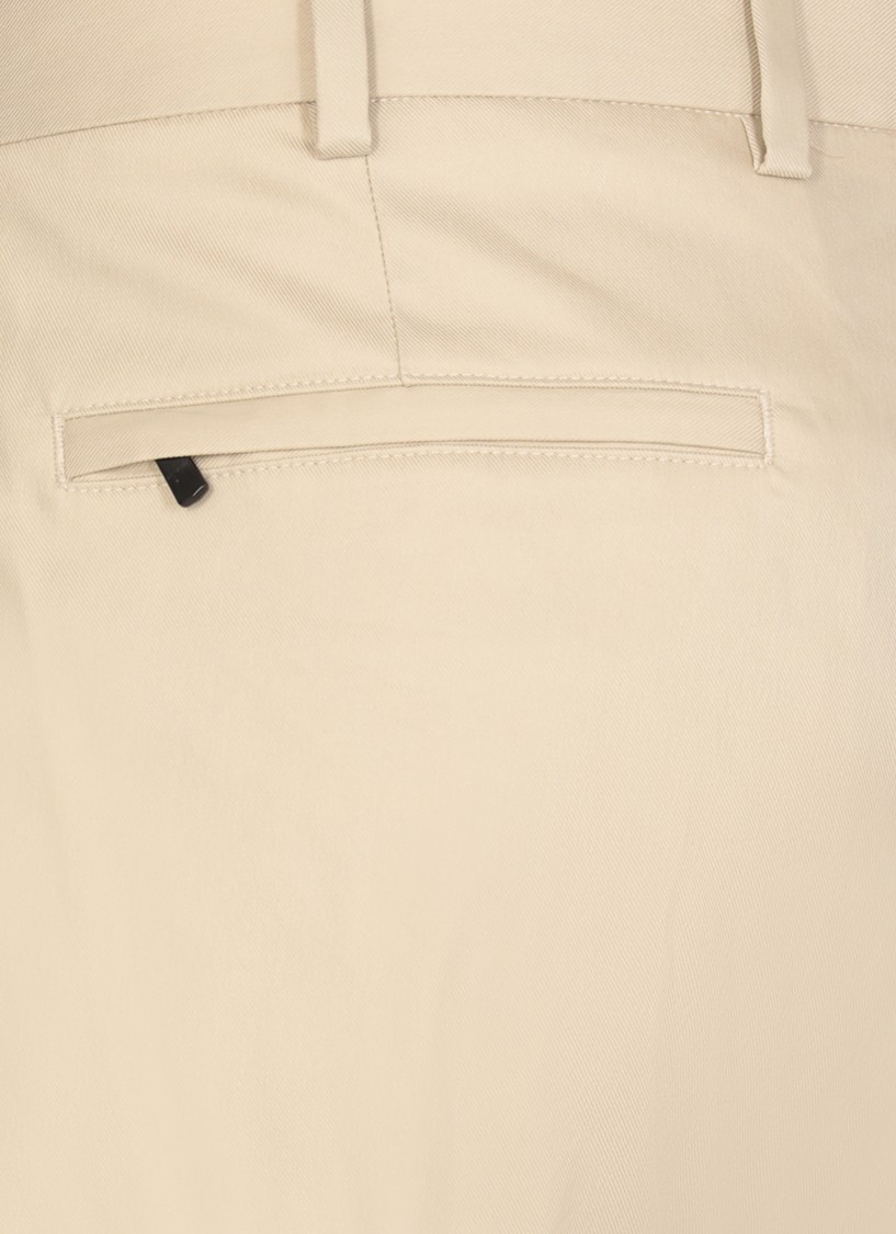 Pt Torino Beige Cotton Tailored Trousers In White