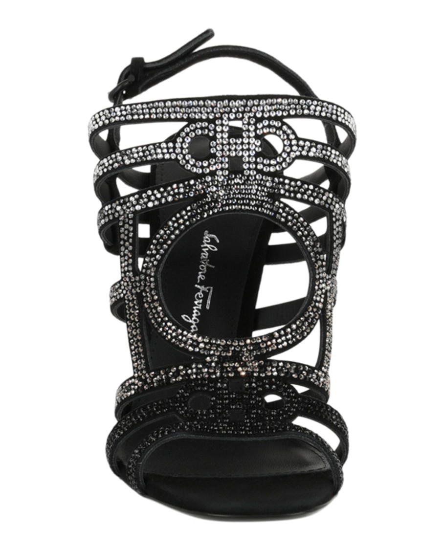 Ferragamo Florenza Crystal-embellished Slingback Heel Sandals