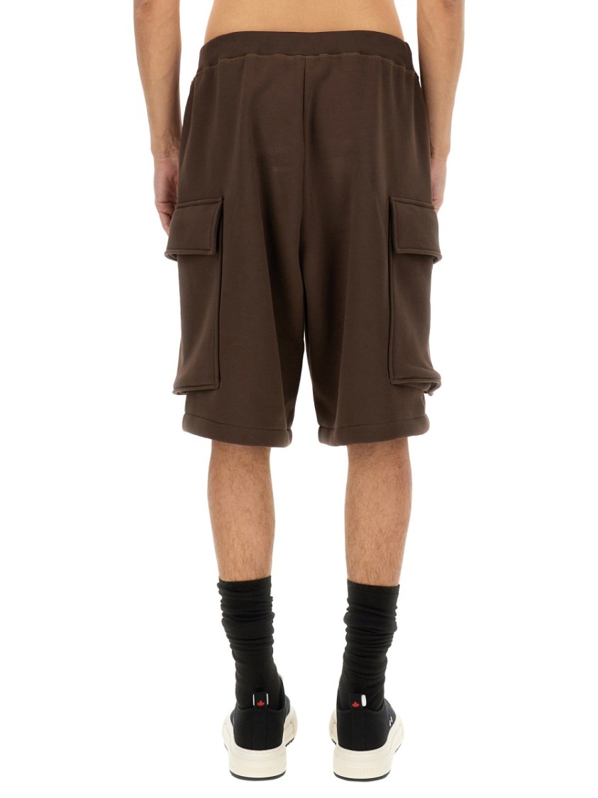 Dsquared2 Dsquared Men Cargo Bermuda Shorts "balloon" In Brown