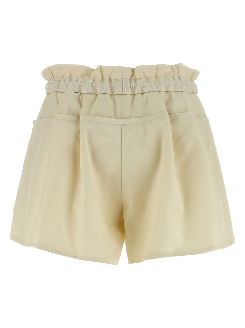 Moncler Relaxed Fit Bermuda Shorts With Elastic Waistband In Metallic