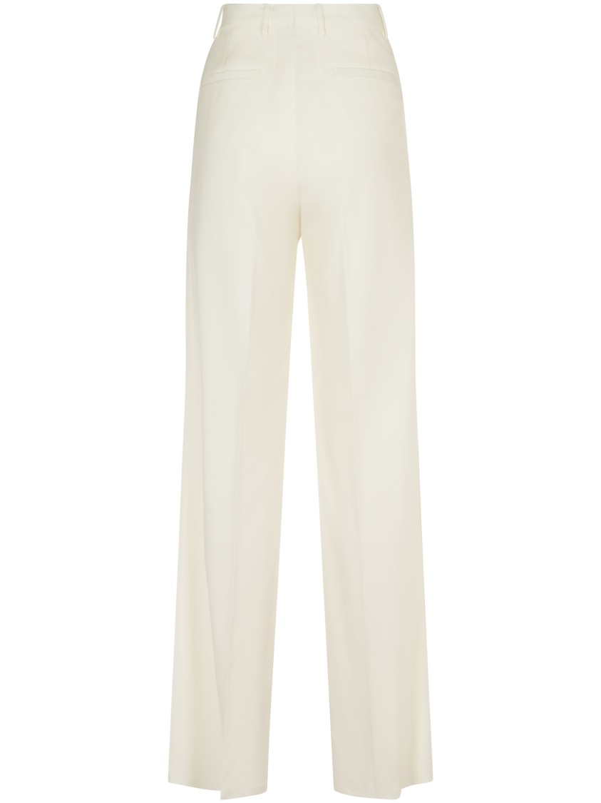 Tagliatore High-waisted Wide-leg Trousers With Pleated Front In White