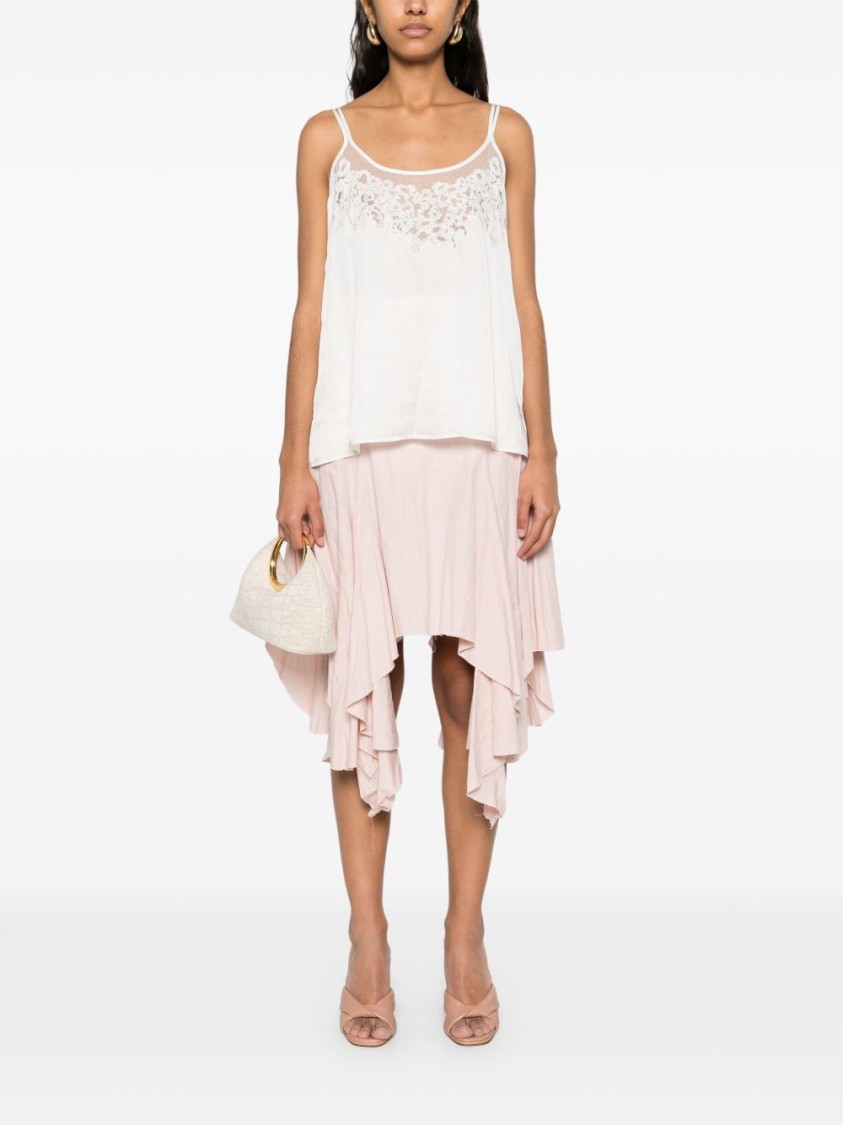 Twinset White Top With Thin Shoulder Straps In White