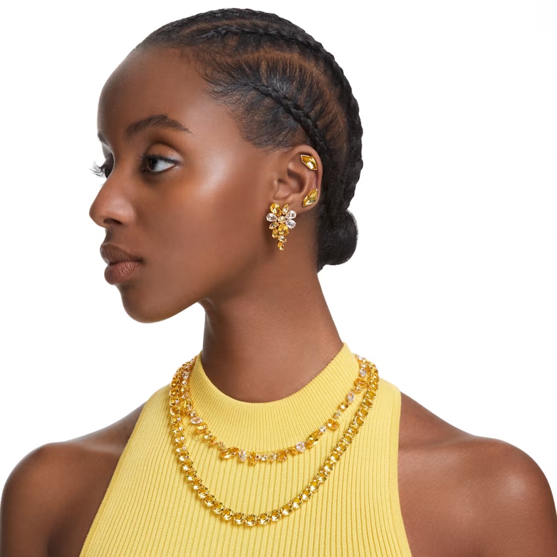 Swarovski Gold-tone Plated Necklace With Crystal Arrangement