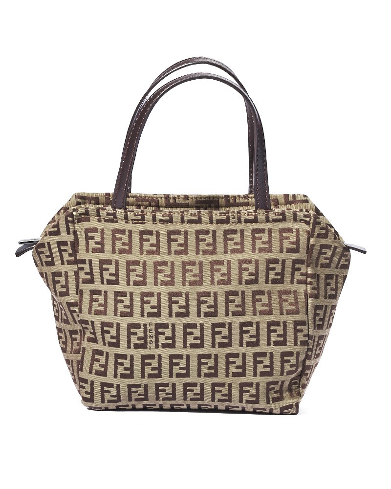Fendi Small Square Mini Ff Clutch In Brown In Brown