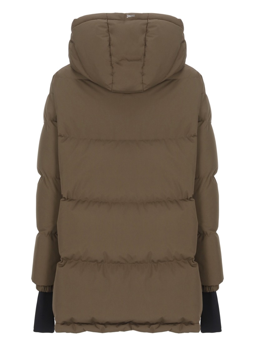 Herno Quilted Down Jacket With Hood And Vents In Brown