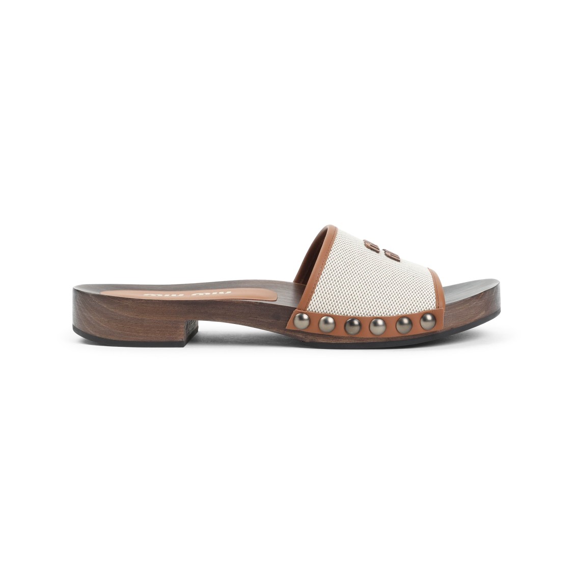 Miu Miu Brown Logo Sandals