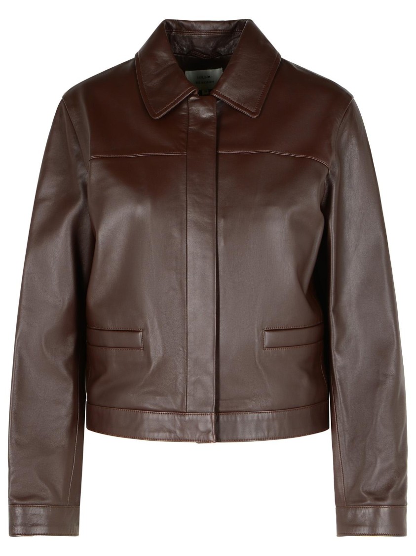 Loulou Studio 'ascot' Brown Leather Jacket In Brown