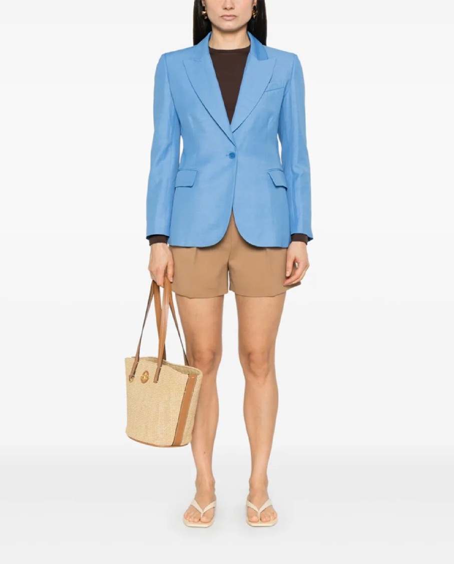 P.a.r.o.s.h . Tailored Single-breasted Blazer With Notched Lapel In Blue