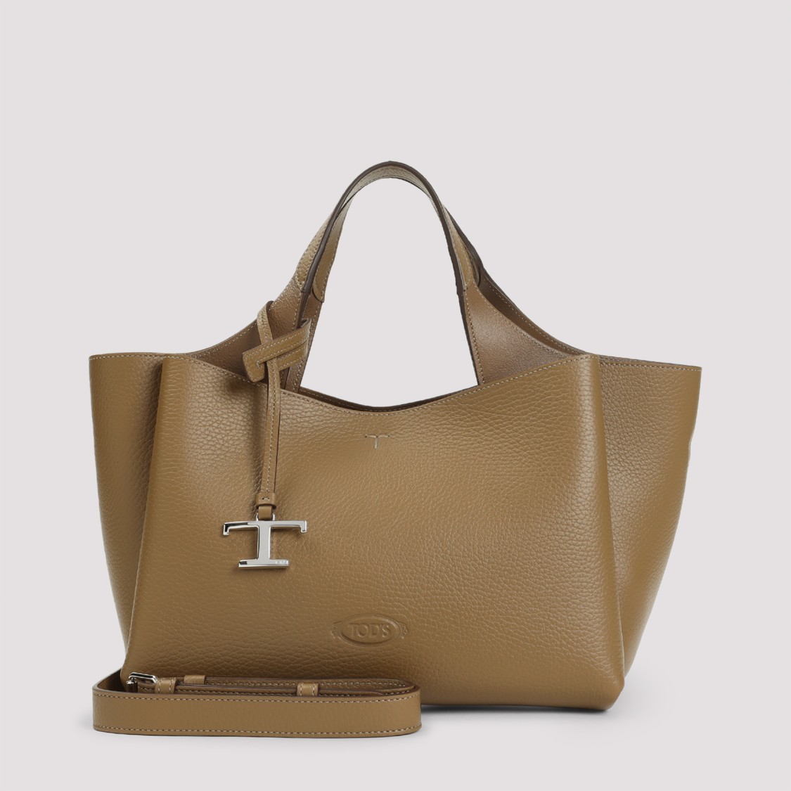 Tod's Mini T Pend Leather Top Handle Bag In Brown