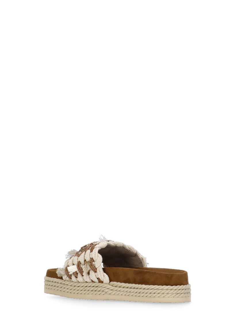 Shop Mou Beige Monoband Rope Sandals