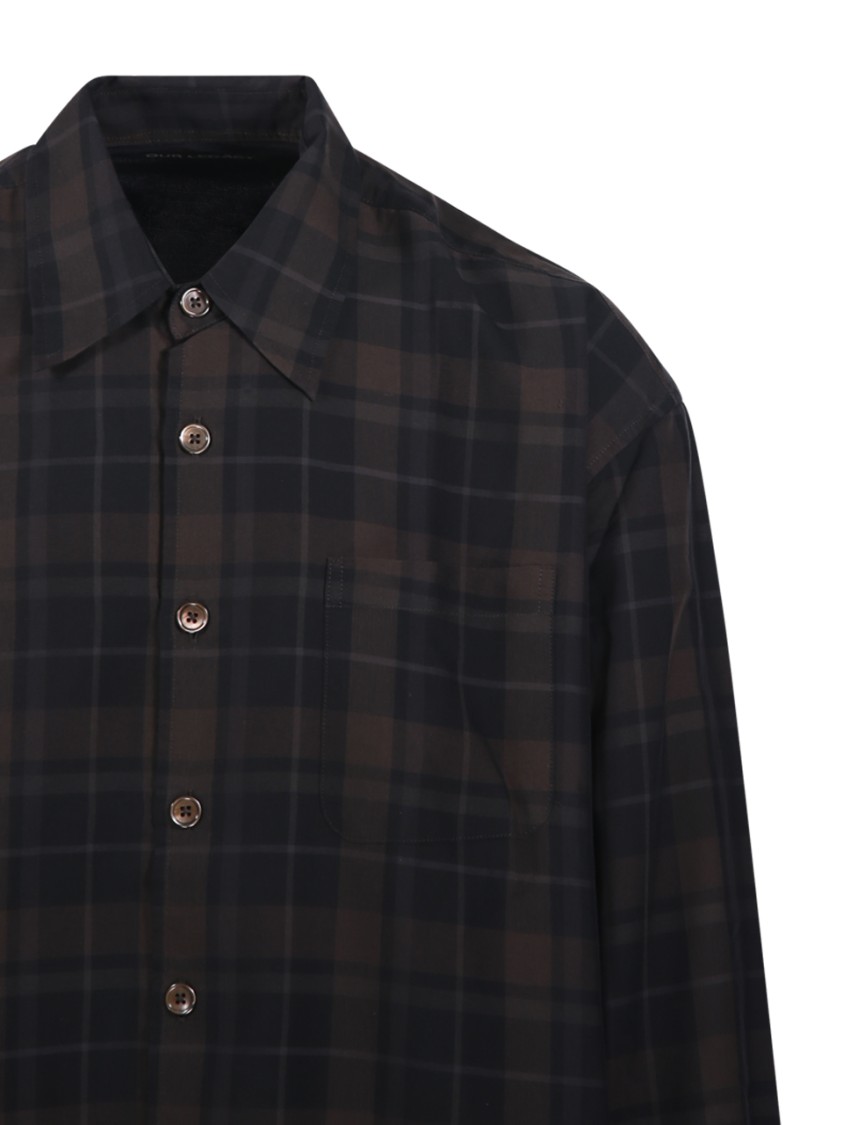 Our Legacy Borrowed Plaid Button-up Shirt In Black