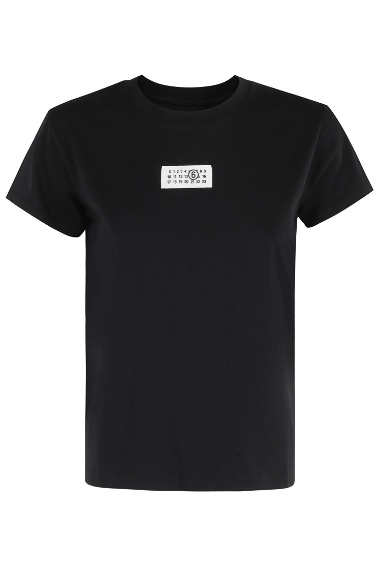 Mm6 Maison Margiela Mm6 By Maison Margiela Black T-shirt With Numeric Label