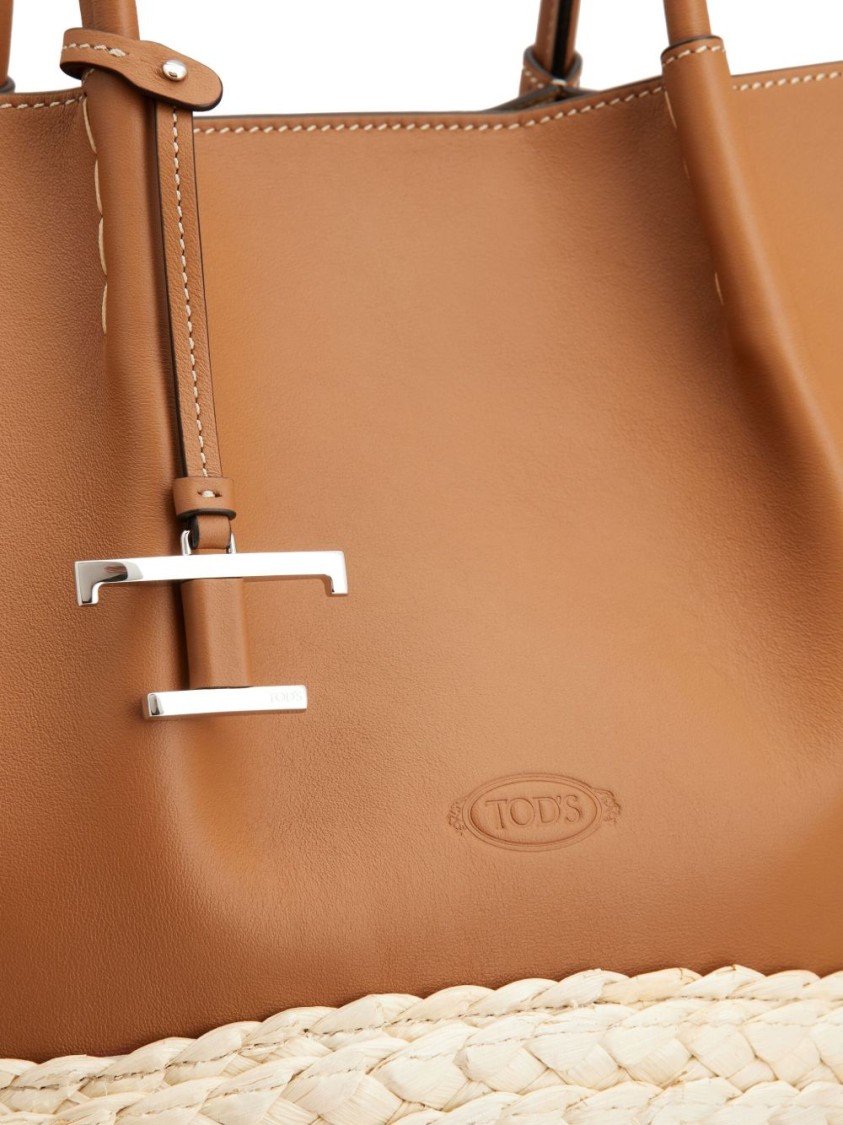 Tod's Structured Brown Calfskin Tote In Brown