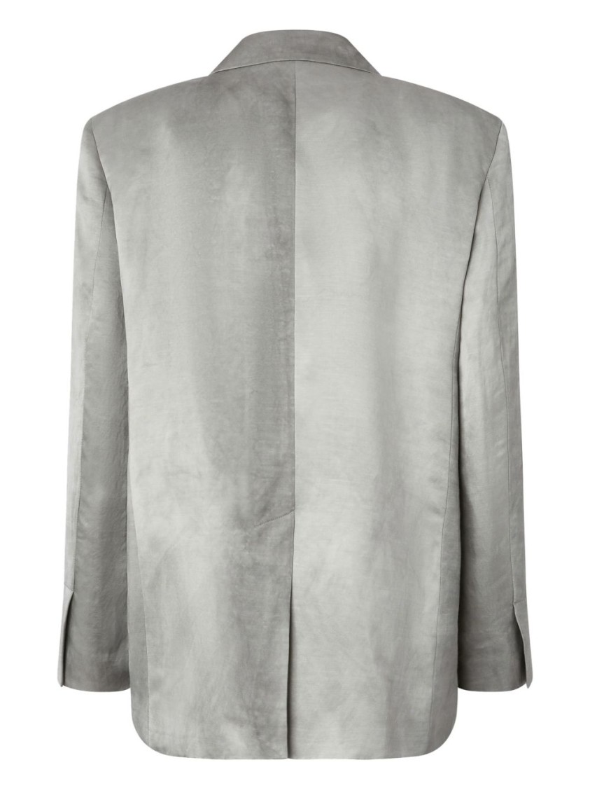 Pinko Single-breasted Slub Satin Blazer