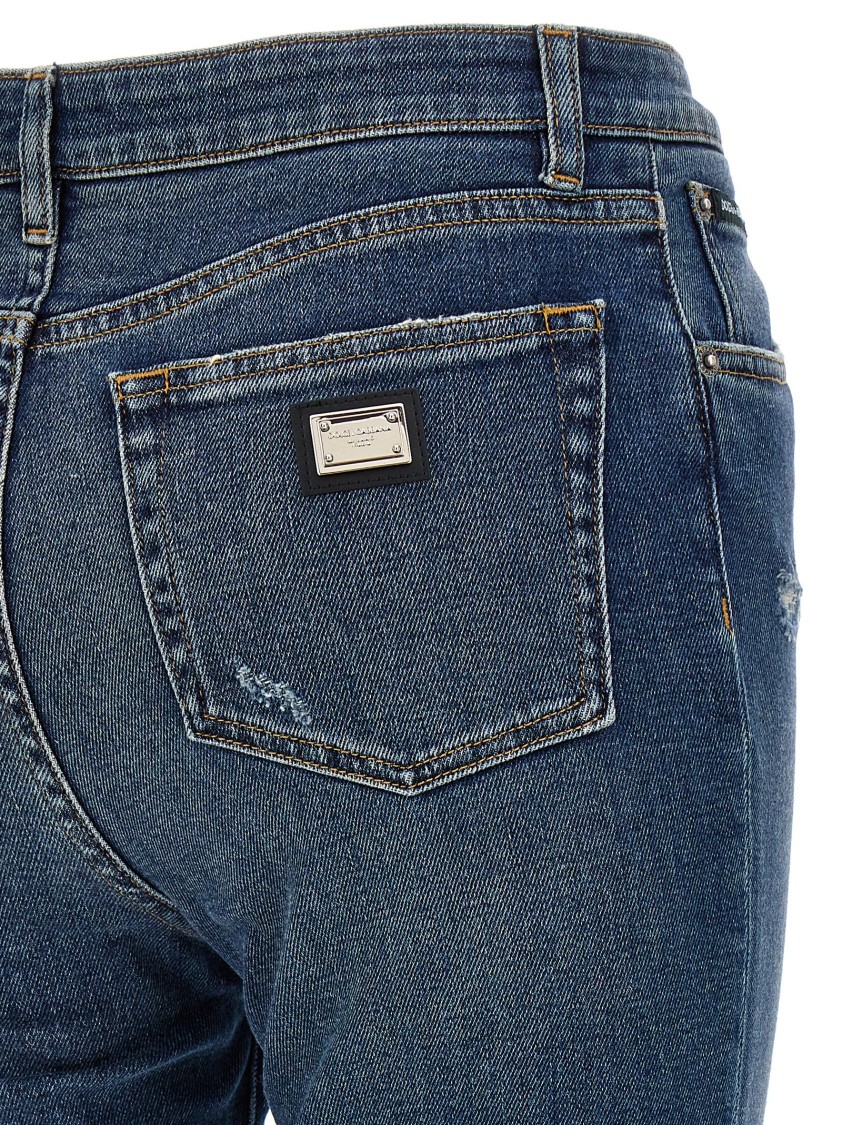 Dolce & Gabbana Slim-fit 5-pocket Jeans With High Waist In Blue