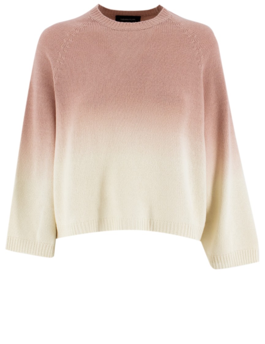 Fabiana Filippi Oversized Crew-neck Sweater With Dip-dye Effect