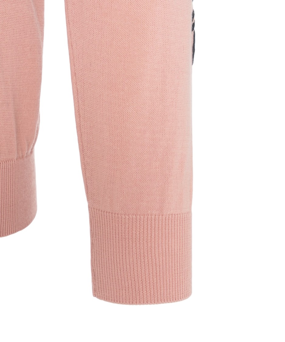 AMARANTO AMARANTO EMBROIDERED COTTON SWEATER 