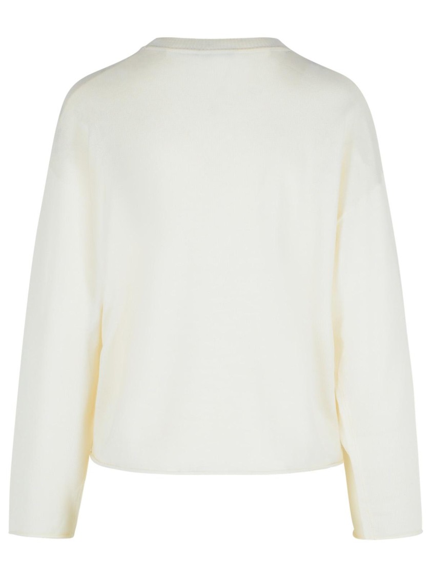 Moschino Jeans Ivory Virgin Wool Sweater In White