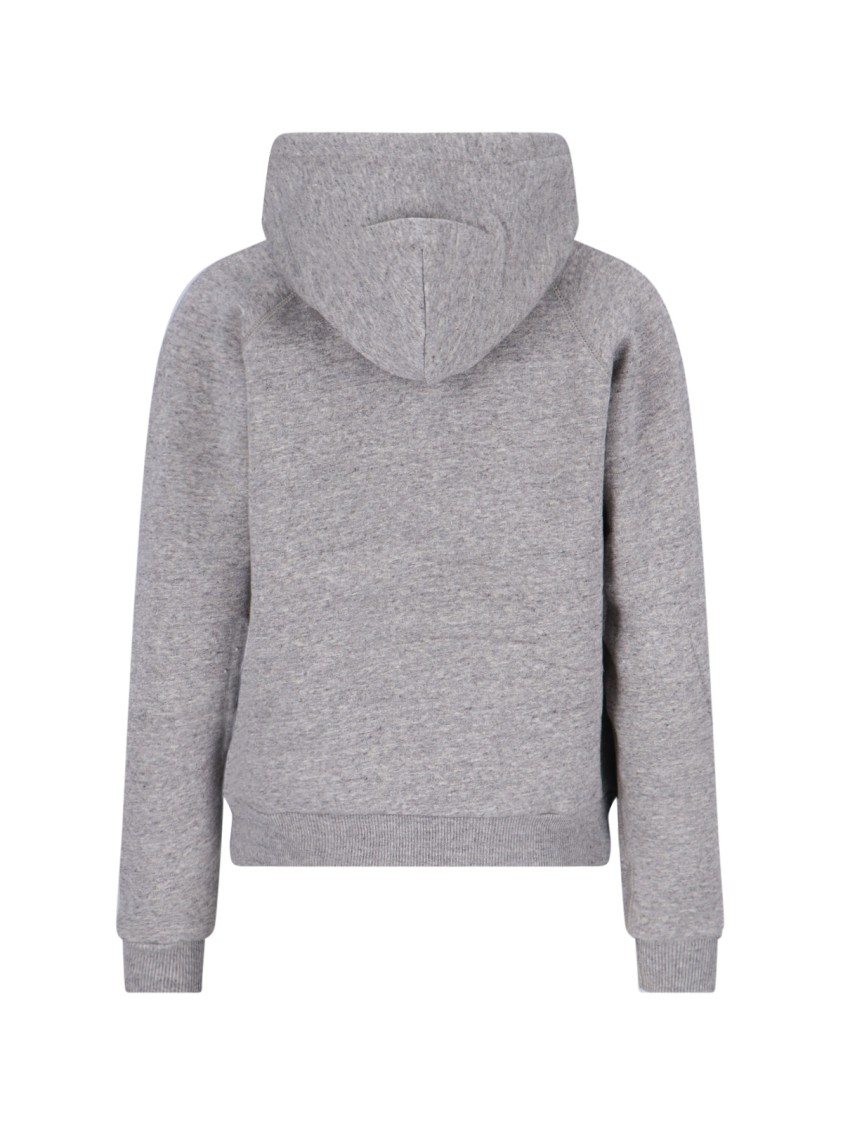 Polo Ralph Lauren Grey Hoodie With Drawstring Hood And Pony Embroidery On The Front