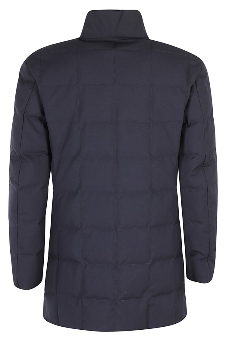Fay Double Front Long Jacket In Blue