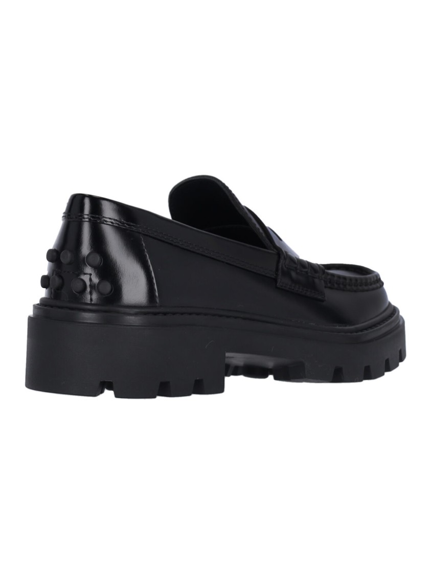 Tod's Leather Moccasins – Black In Black