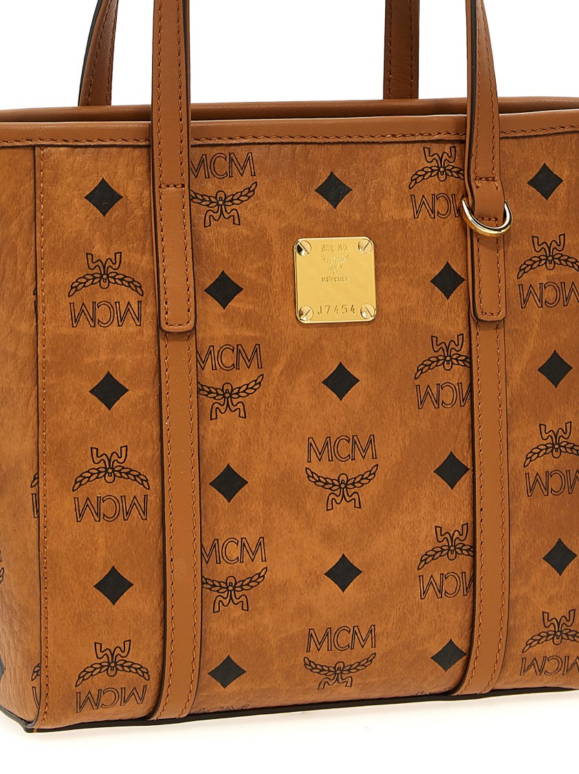 Mcm Mini Tony Printed Canvas Handbag In Brown