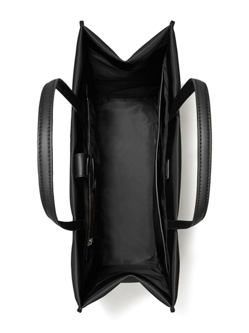 Tory Burch Spacious Black Tote With Embossed Logo And Sturdy Handles In Black