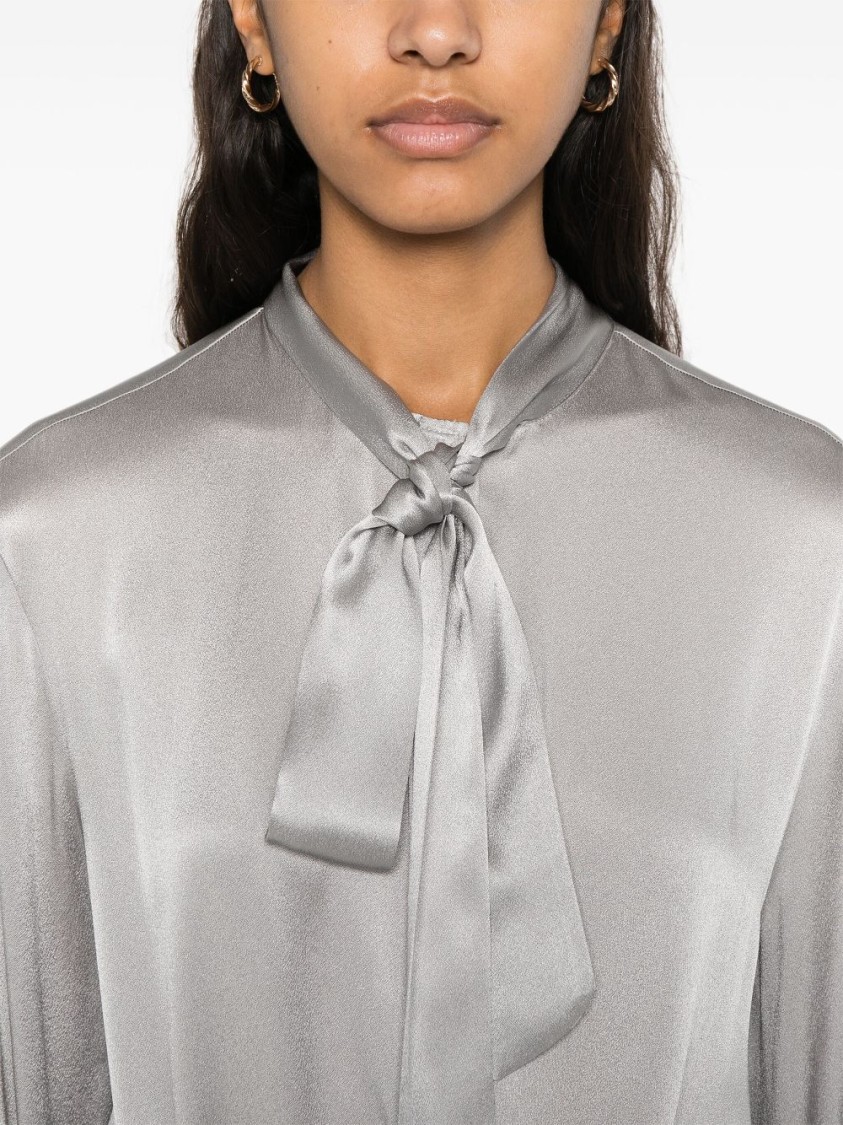 Semicouture Semi Couture Flowing Gray Midi Dress In Grey